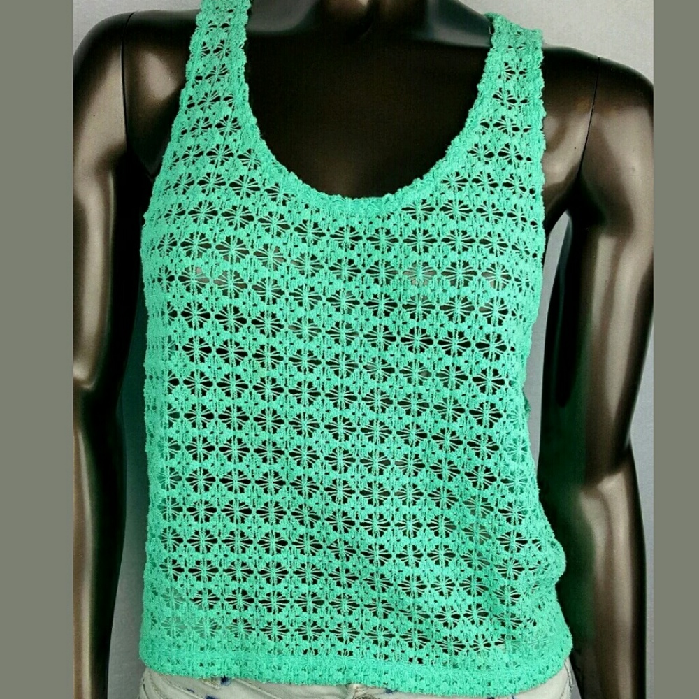 Victoria's Secret Pink See Thru Mint Green Tank